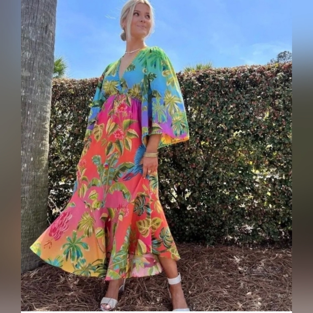 Farm Rio Ombre Ruffle Tunic dress - Picture 2 of 16